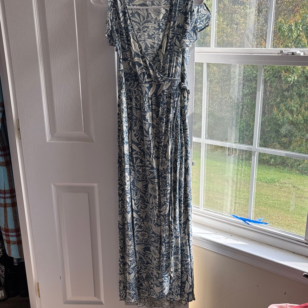 Patrons of Peace Blue and White Floral Maxi Dress